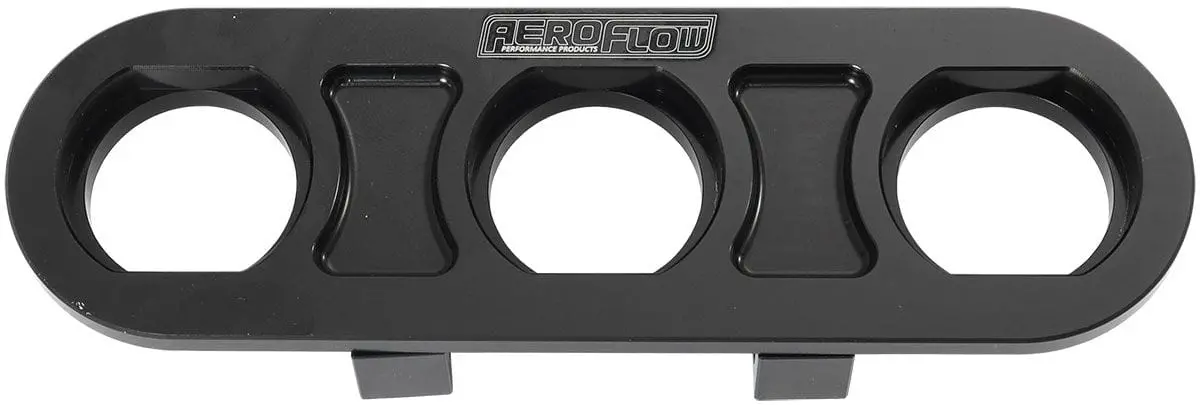 Universal 3-Port Billet Aluminum Bulkhead Plate — Black Anodized 1