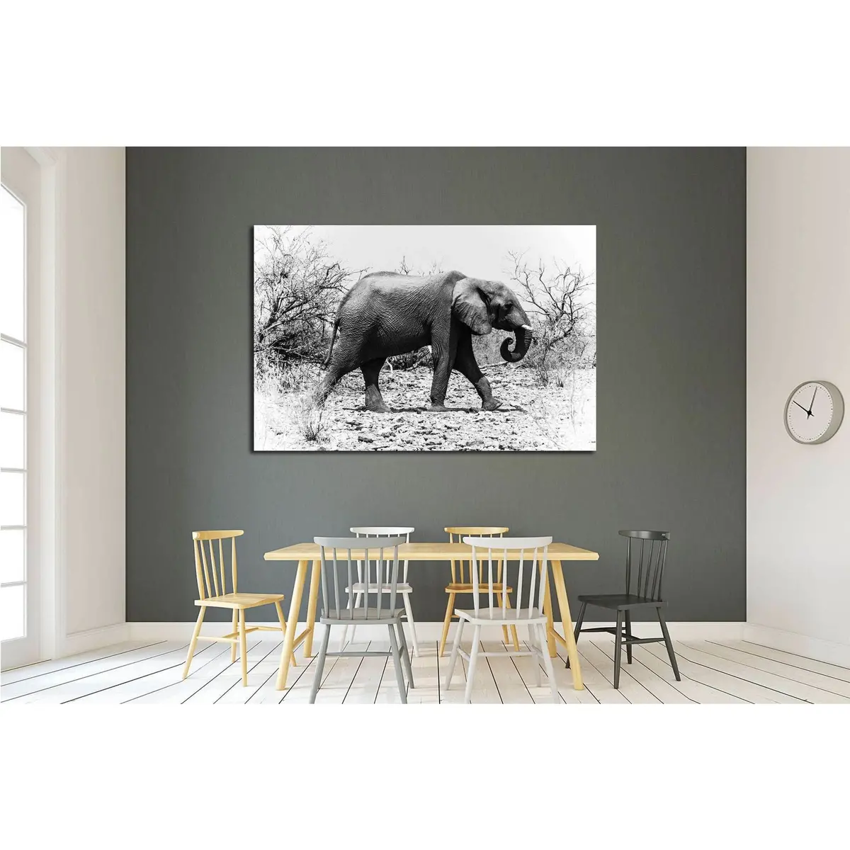 African Elephant Walks In The Bush (Chobe National Park, Botswana) №1846 Ready To Hang Canvas Print 2