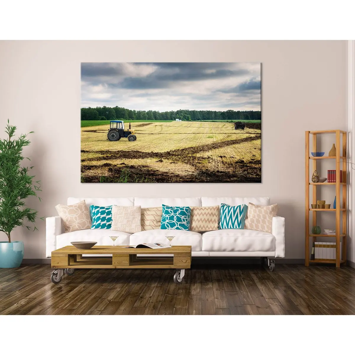 Agricultural Work On The Field In Poland №04238 Ready To Hang Canvas Print 3