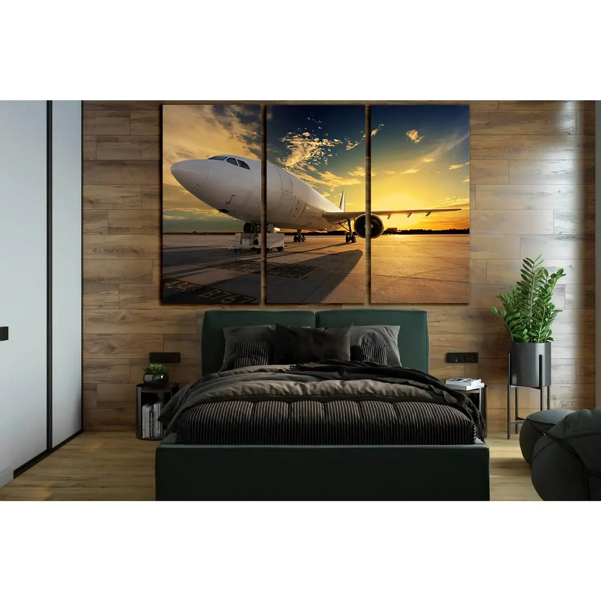 Airplane At Sunset №Sl1427 Ready To Hang Canvas Print 5