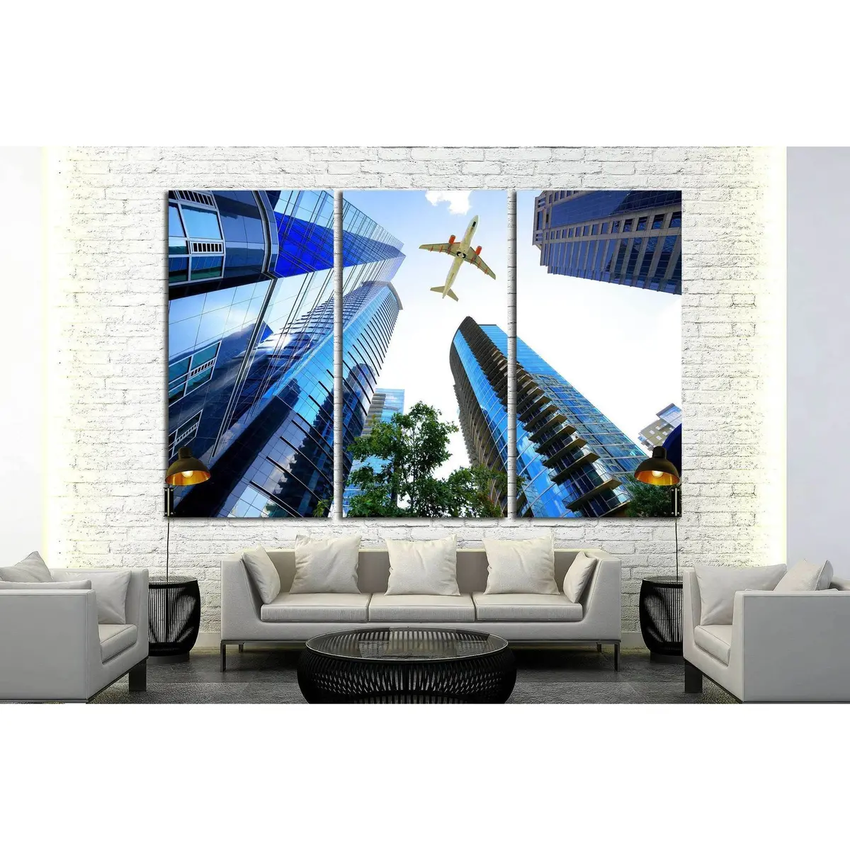 Airplane Flying Over Atlanta, Georgia, Usa №1644 Ready To Hang Canvas Print 5