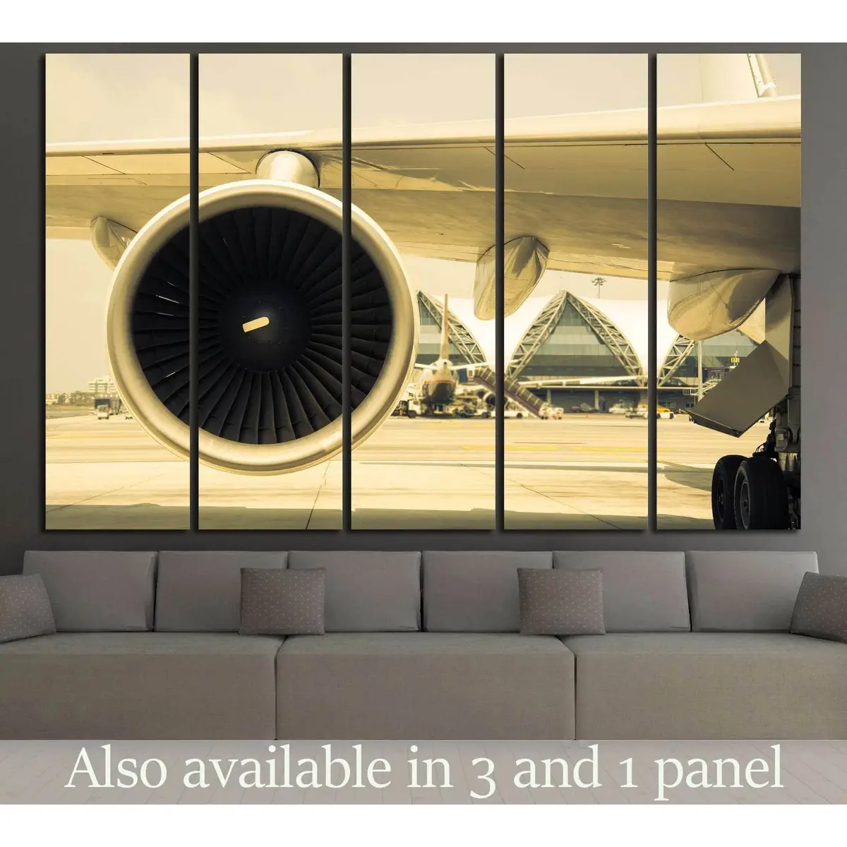 Aviation Turbine Engine Canvas Art Print – Pre-Installed Hanging Hardware