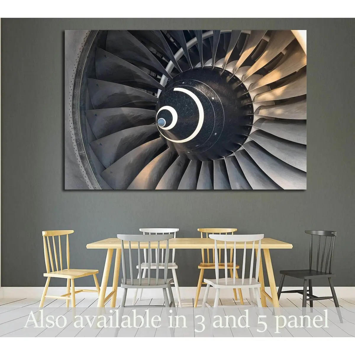 Airplane Turbine Detail №1614 Ready To Hang Canvas Print 1