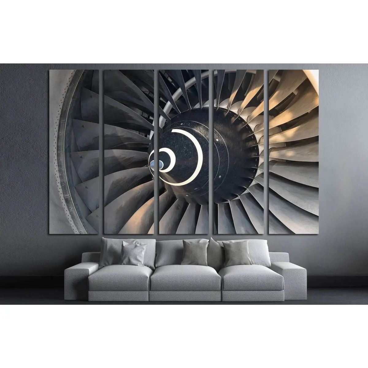 Airplane Turbine Close-Up #1614 Canvas Wall Art – Ready to Hang - Image 3