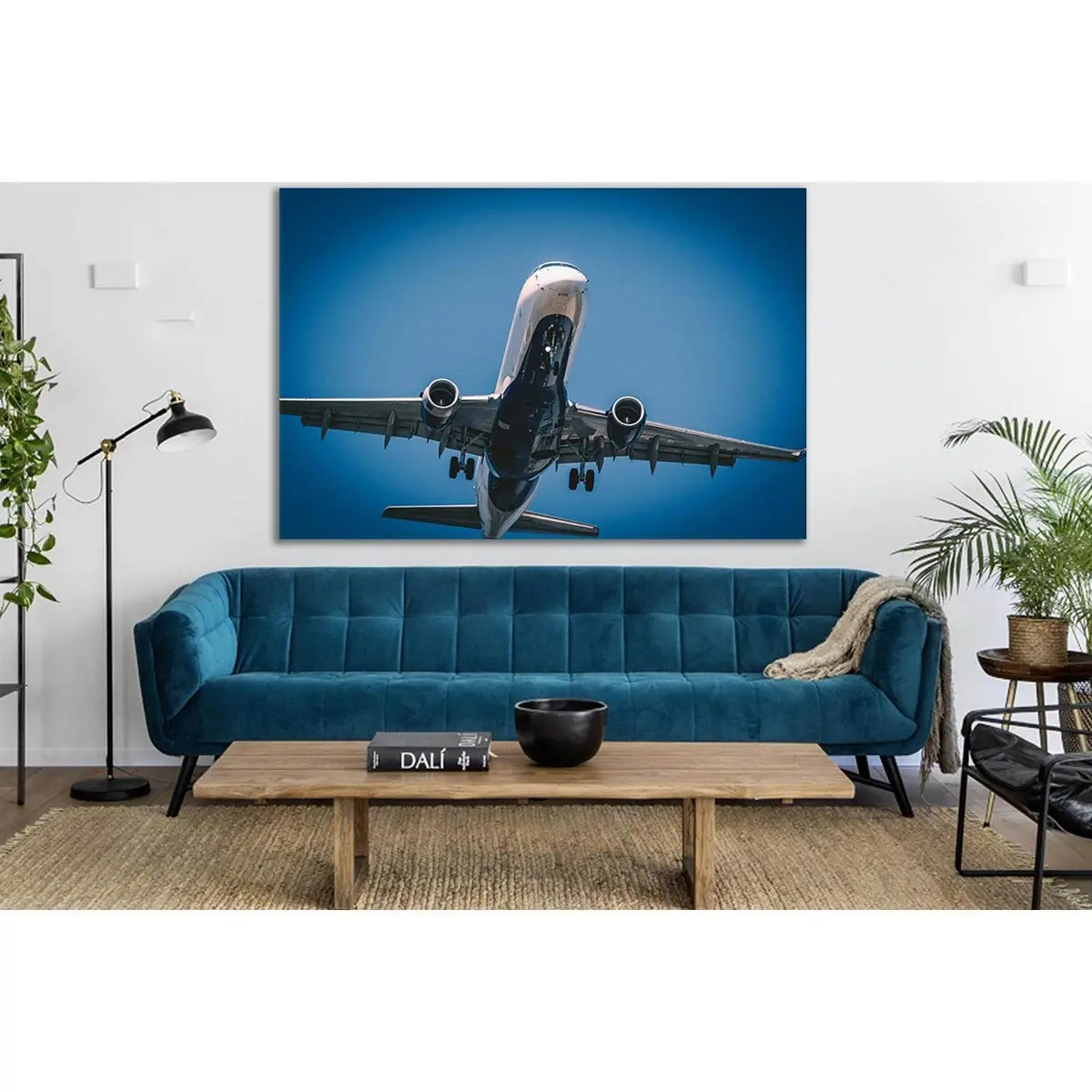 Airplane Under Blue Sky №Sl768 Ready To Hang Canvas Print 1