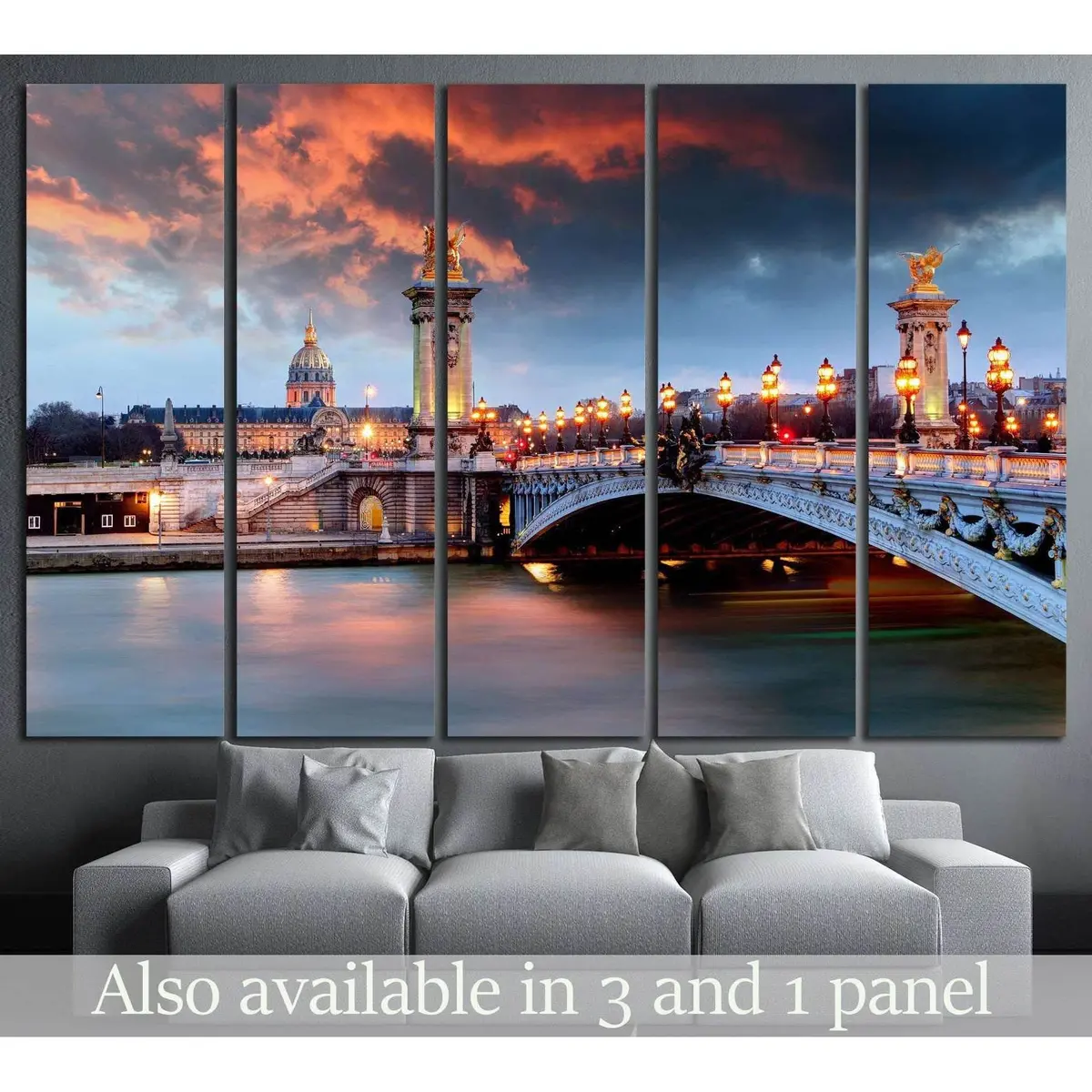 Alexandre III Bridge Paris Canvas Wall Art – Ready-to-Hang Print #1183