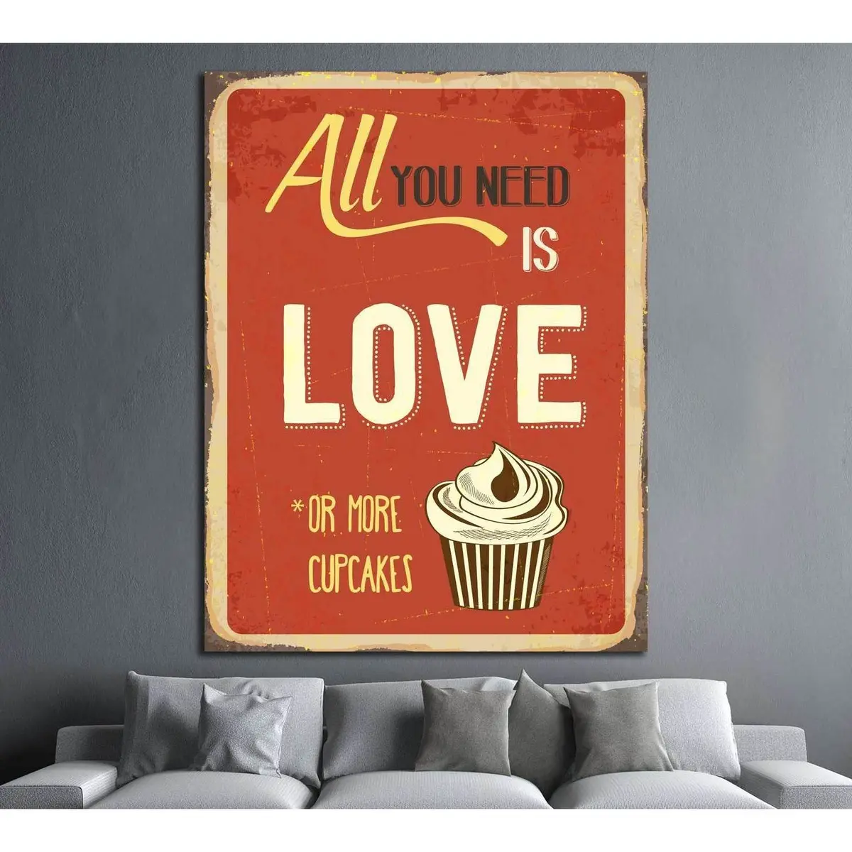 All You Need Is Love Or More Cupcakes №4555 Ready To Hang Canvas Print 1