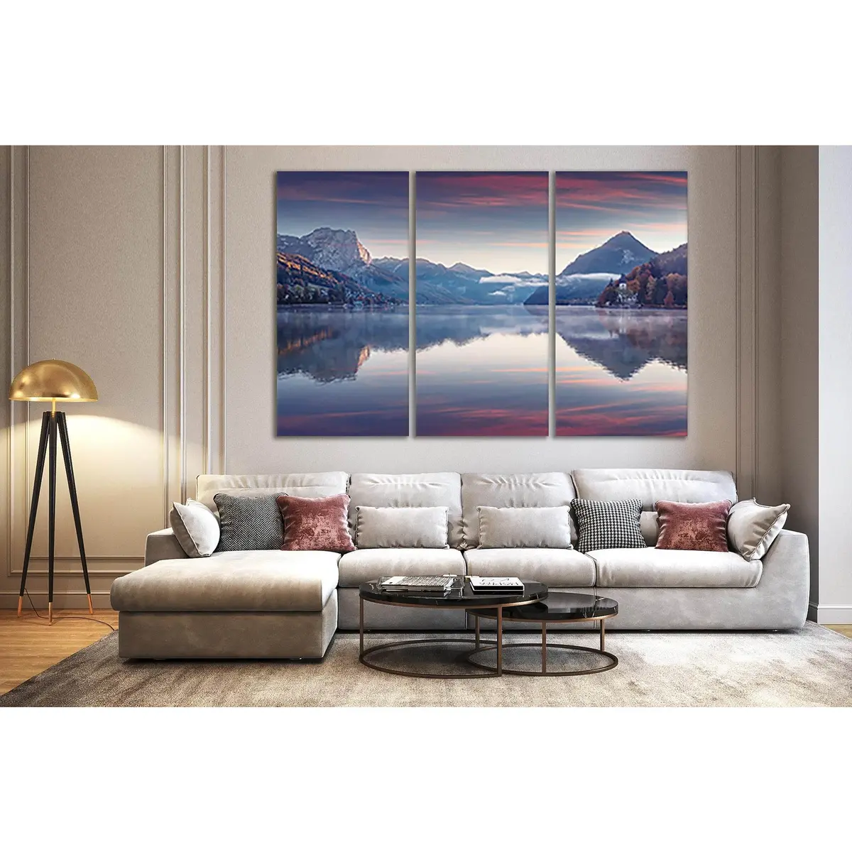 Alps With Grundlsee Lake №Sl16 Ready To Hang Canvas Print 5