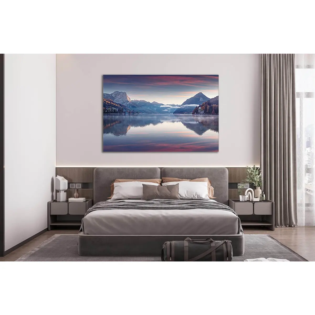 Alps With Grundlsee Lake №Sl16 Ready To Hang Canvas Print 1