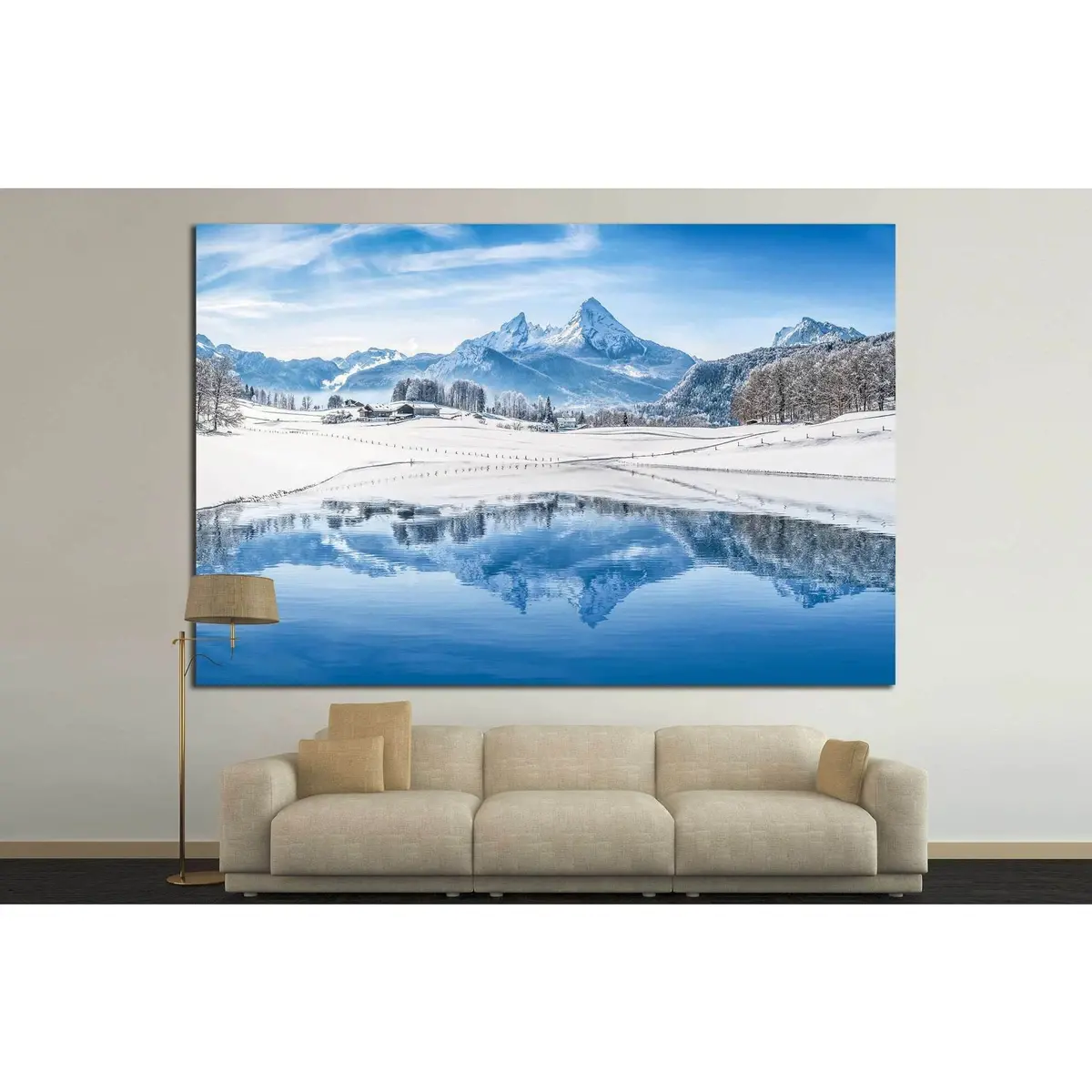 Alps With Snowy Mountain №23 Ready To Hang Canvas Print 2