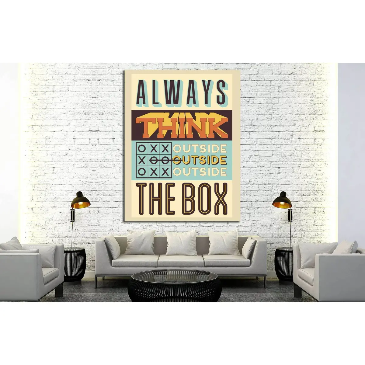 Always Think №4546 Ready To Hang Canvas Print 2