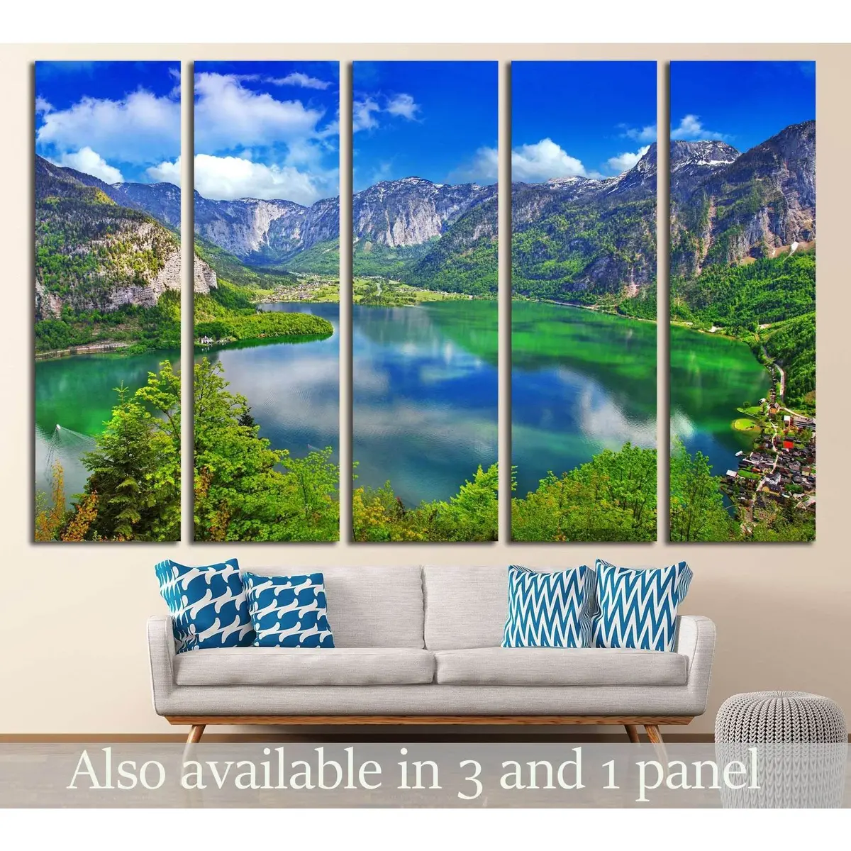Stunning Hallstatt Alpine Lake Canvas Art Print – Ready to Hang