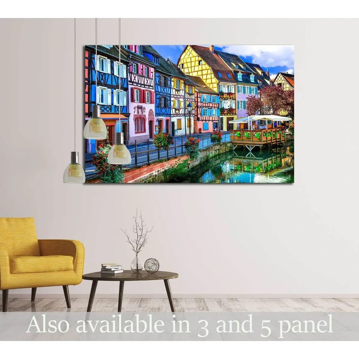 Amazing Beautiful Places Of France - Colorful Colmar Town In Alsace Region №2400 Ready To Hang Canvas Print 1