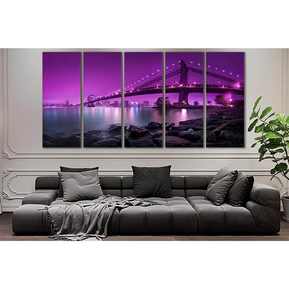 Manhattan Bridge Canvas Art Print №SL1086 – Premium Ready-to-Hang Wall Decor - Image 3