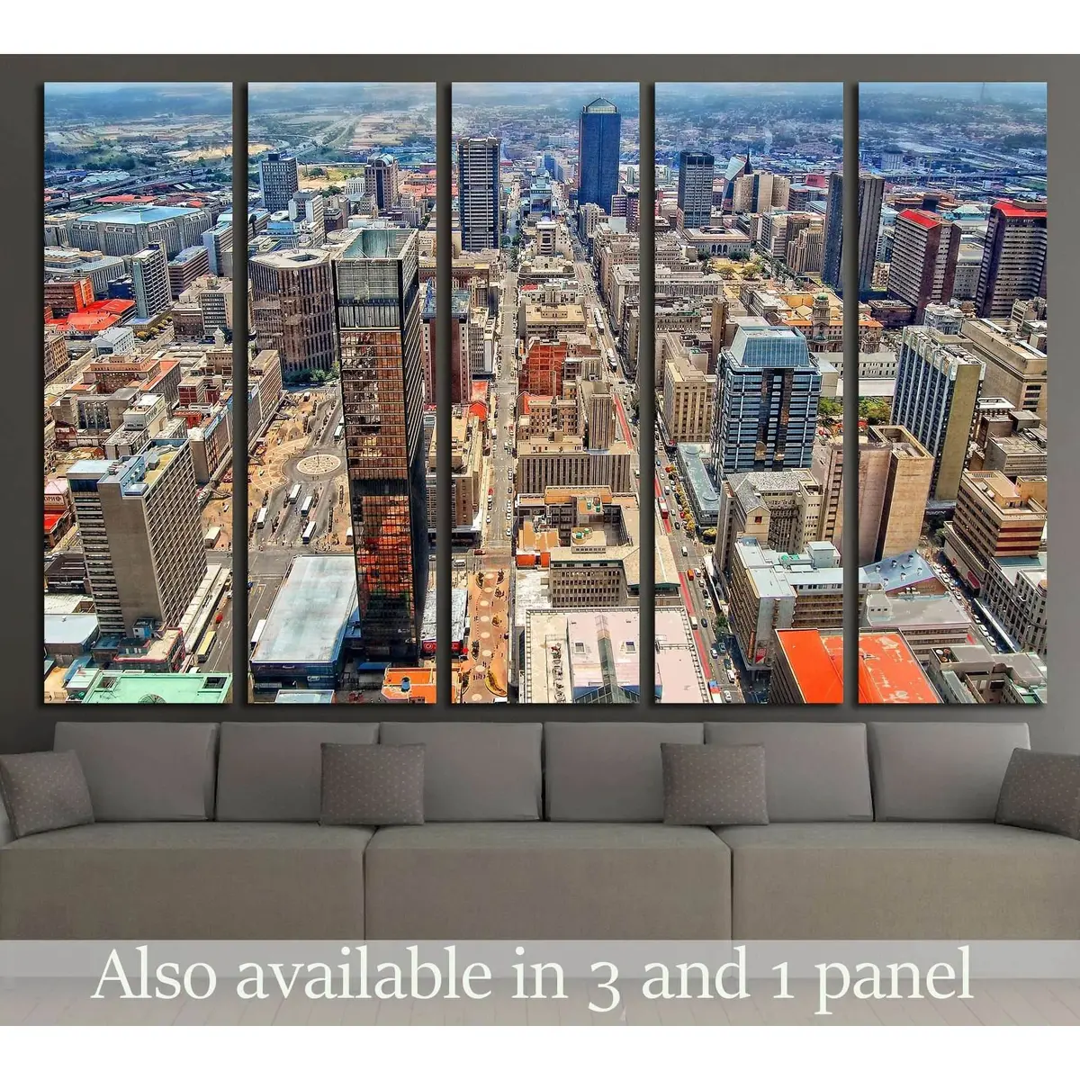 Stunning Johannesburg urban landscape print – modern metropolis photography on premium ready-to-hang canvas