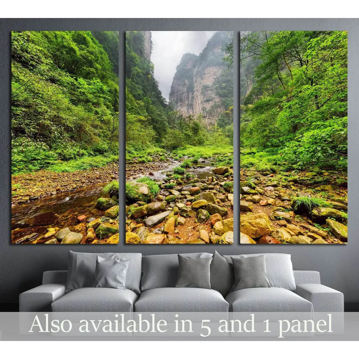 Amazing View Of Mountain River With Crystal Clear Water,Zhangjiajie National Forest Park, Hunan Province, China №1991 Ready To Hang Canvas Print 5