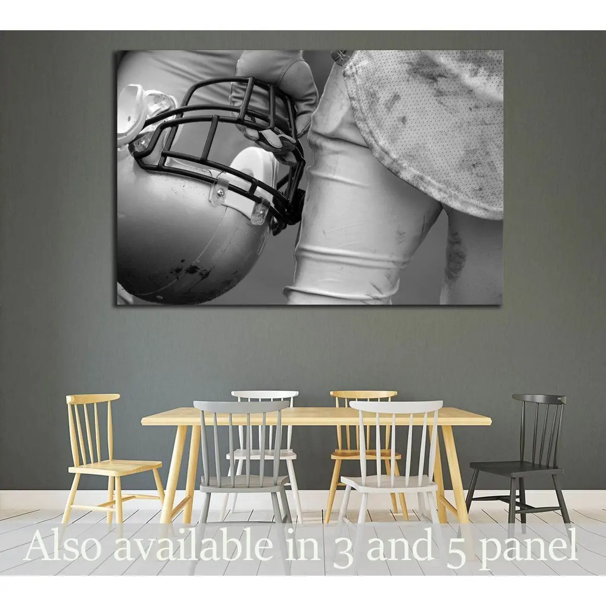 American Football Player №2111 Ready To Hang Canvas Print 1