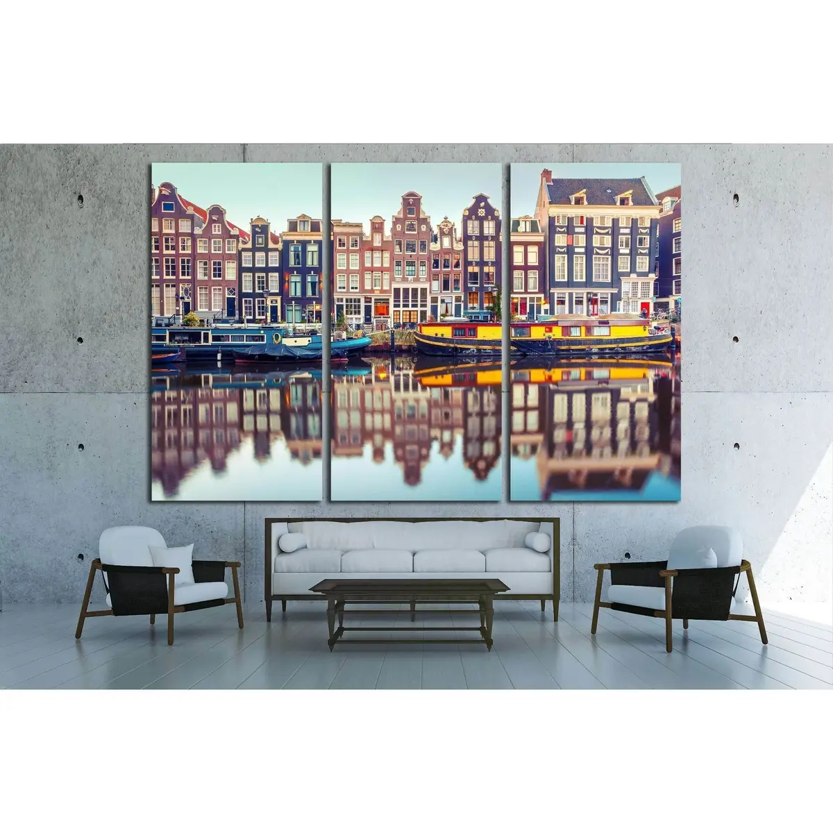 Amsterdam Canal Singel.Holland, Netherlands №2409 Ready To Hang Canvas Print 5