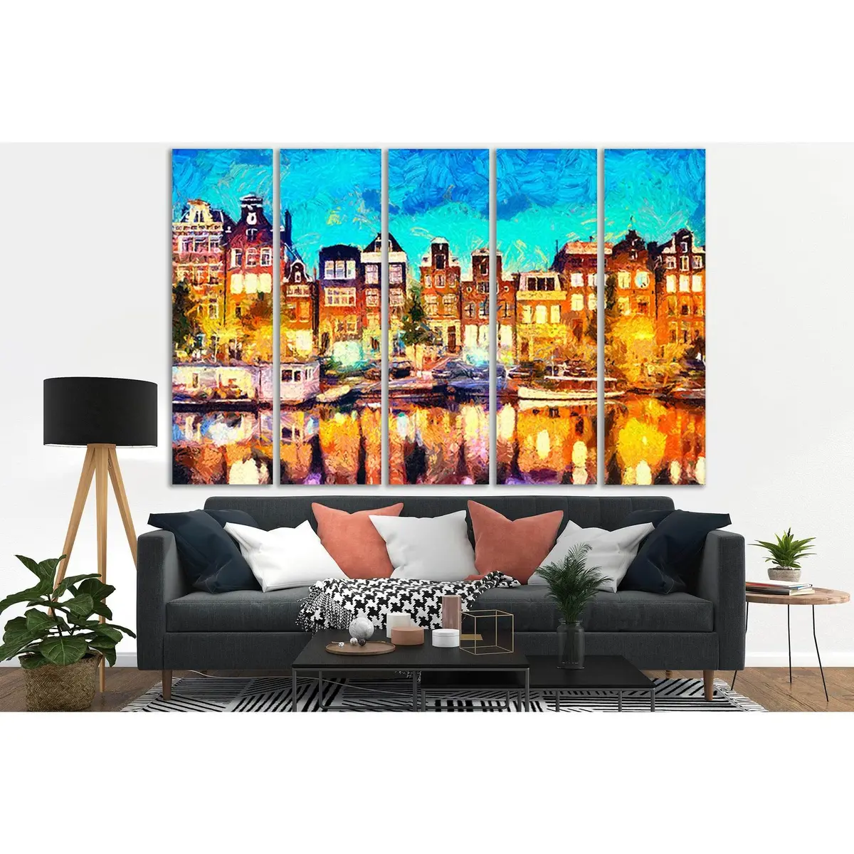 Amsterdam Cityscape Oil Painting SL578 – Premium Ready-to-Hang Canvas Art - Image 3
