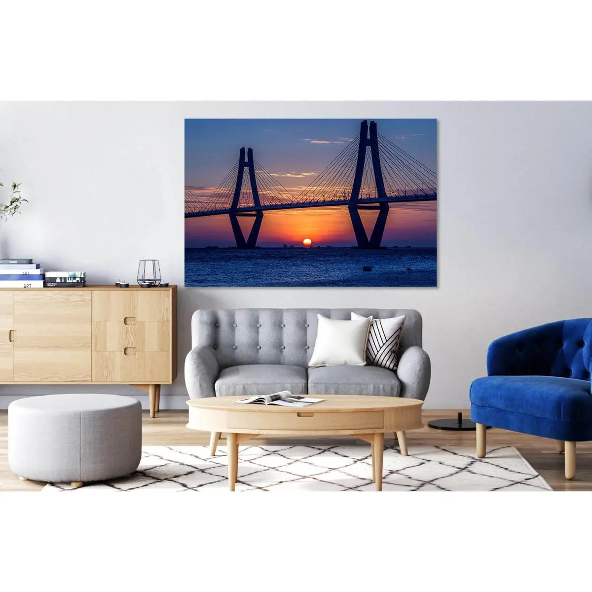 Anzac Bridge At Sunset №D1235 Ready To Hang Canvas Print 1