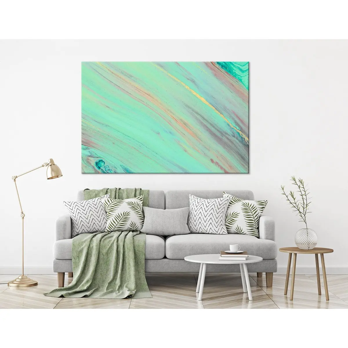 Aquamarine Abstract №04303 Ready To Hang Canvas Print 3