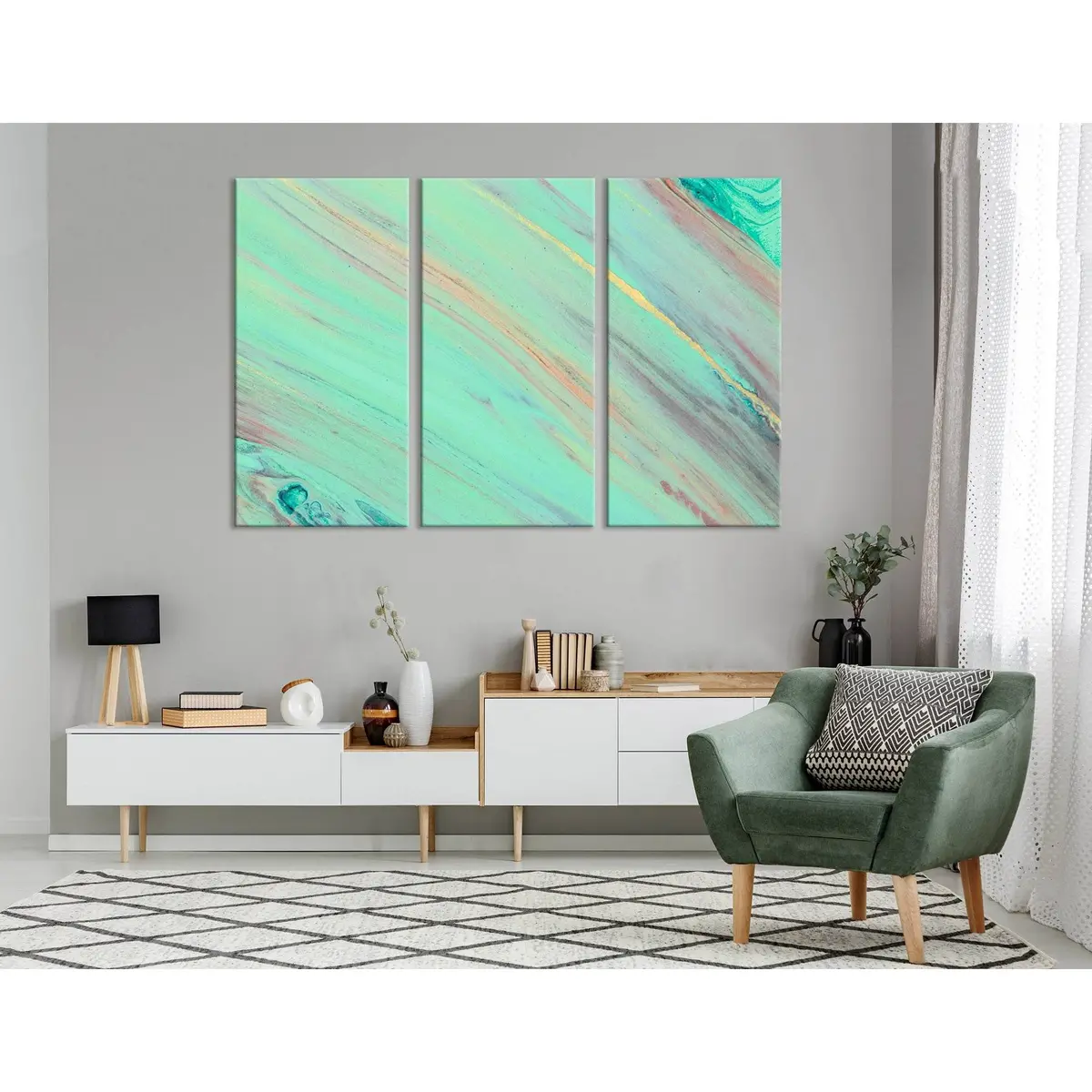 Aquamarine Abstract №04303 Ready To Hang Canvas Print 5