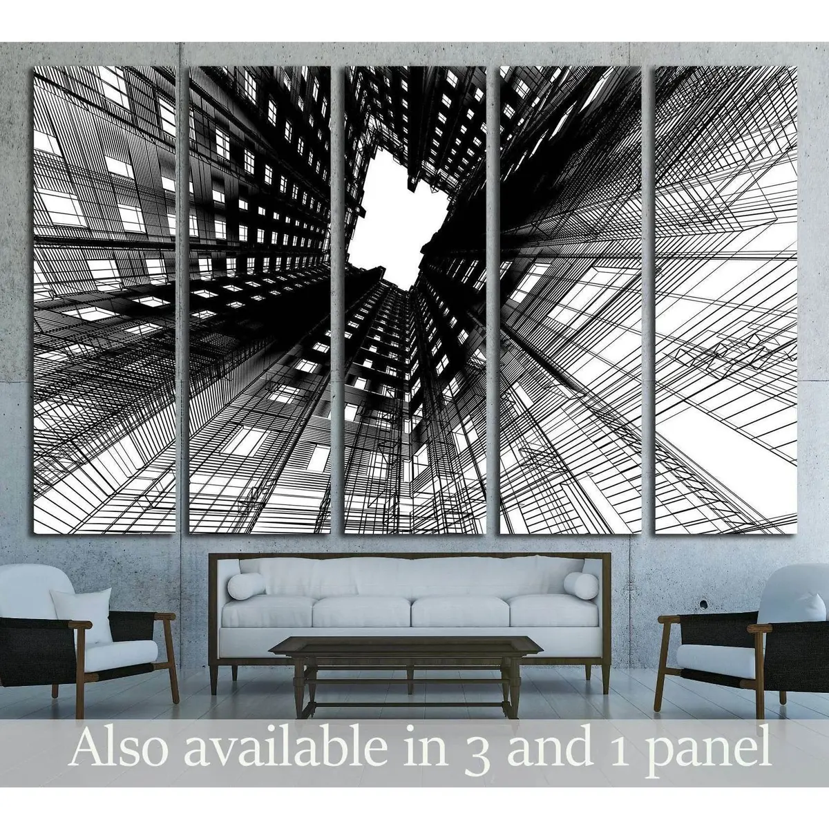 Contemporary Architectural Abstraction Canvas Wall Art – Ready-to-Hang Print #1586
