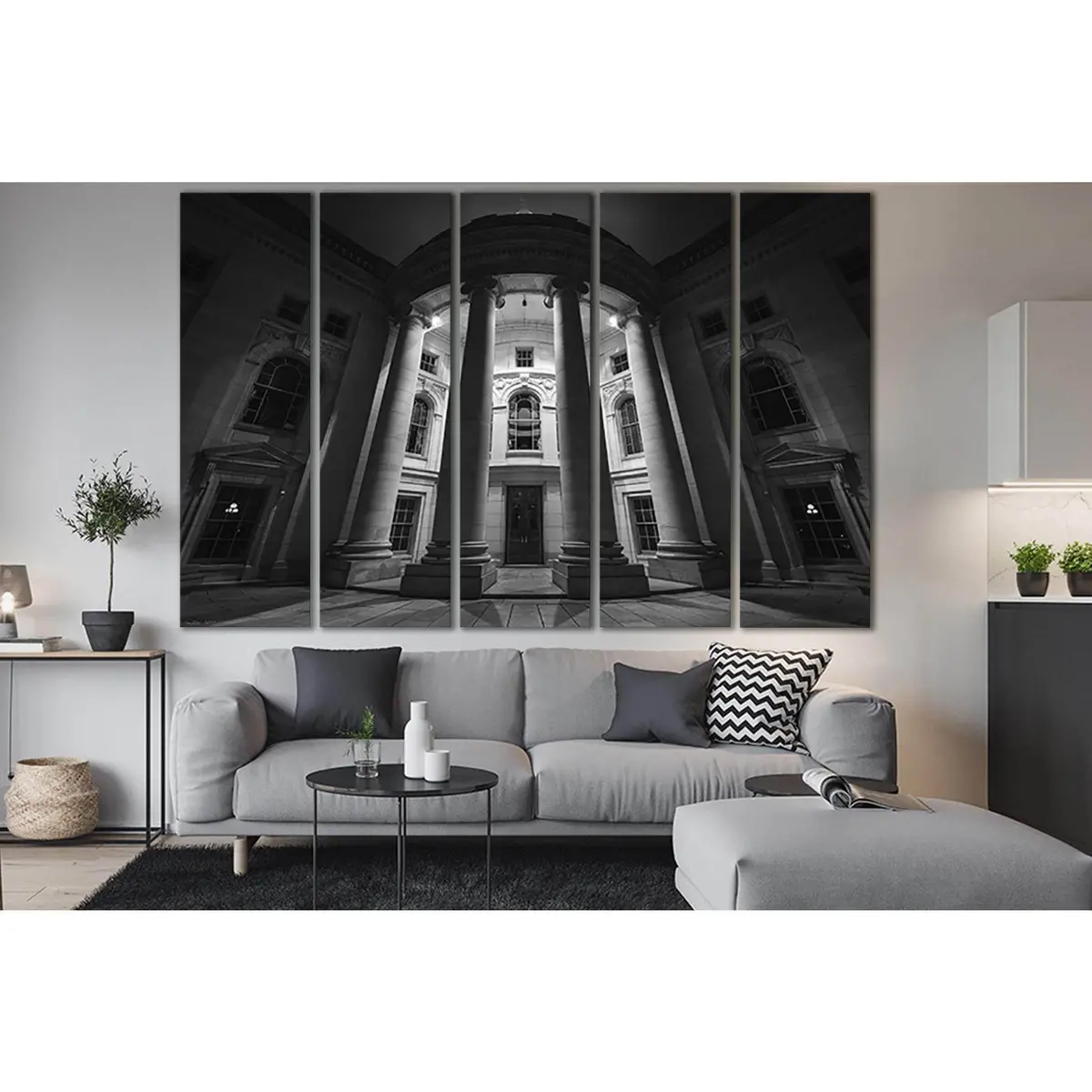 Black and White Architectural Canvas Art №SL1367 – Premium Ready-to-Hang Wall Decor