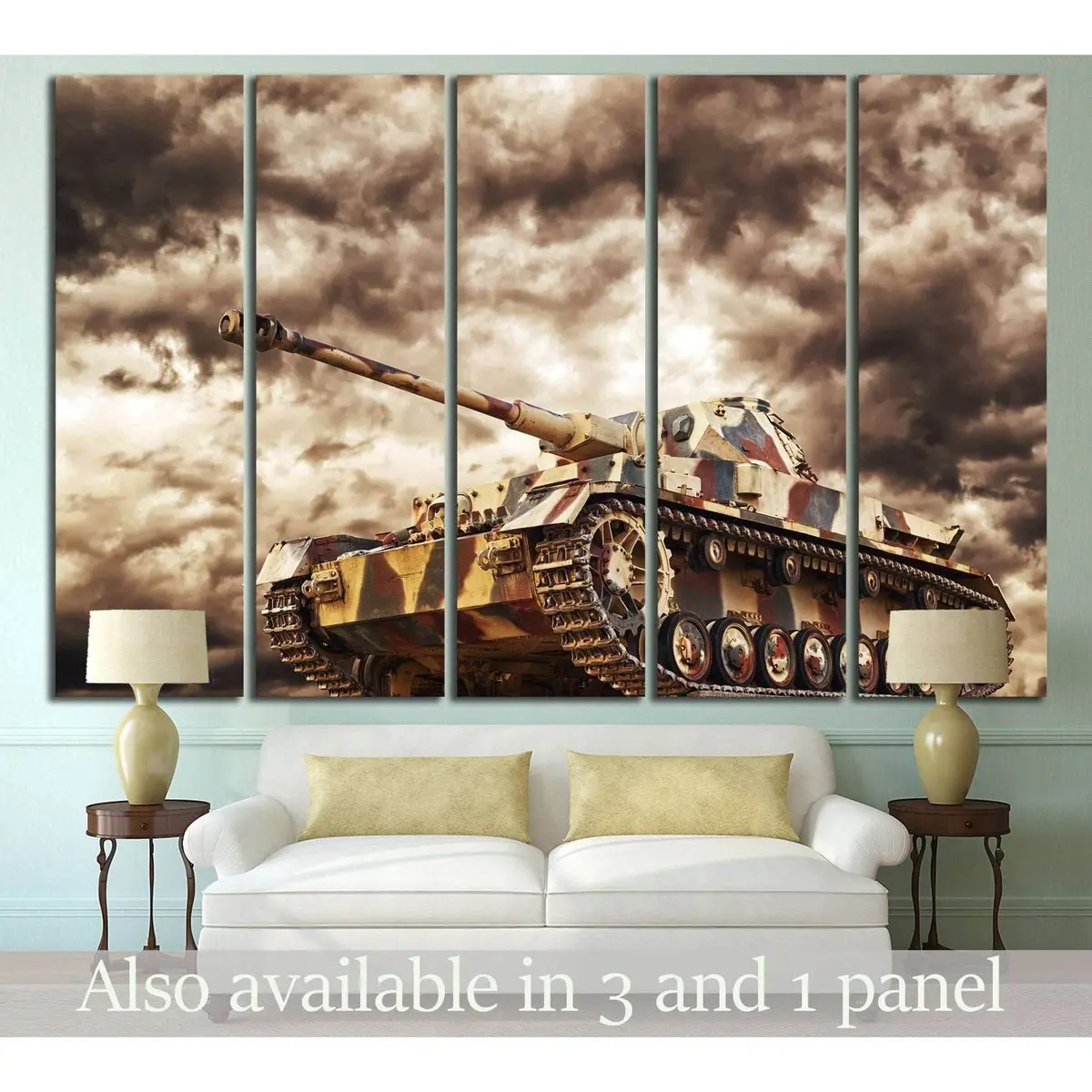 Armored Tank №224 Ready To Hang Canvas Print 1