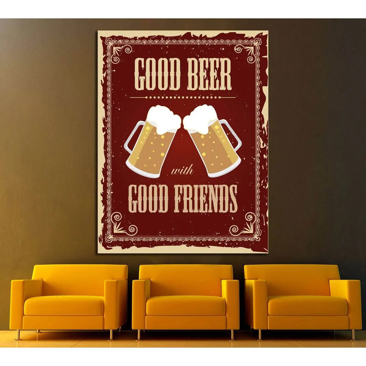 Art Canvas In Vintage Style №4503 Ready To Hang Canvas Print 1
