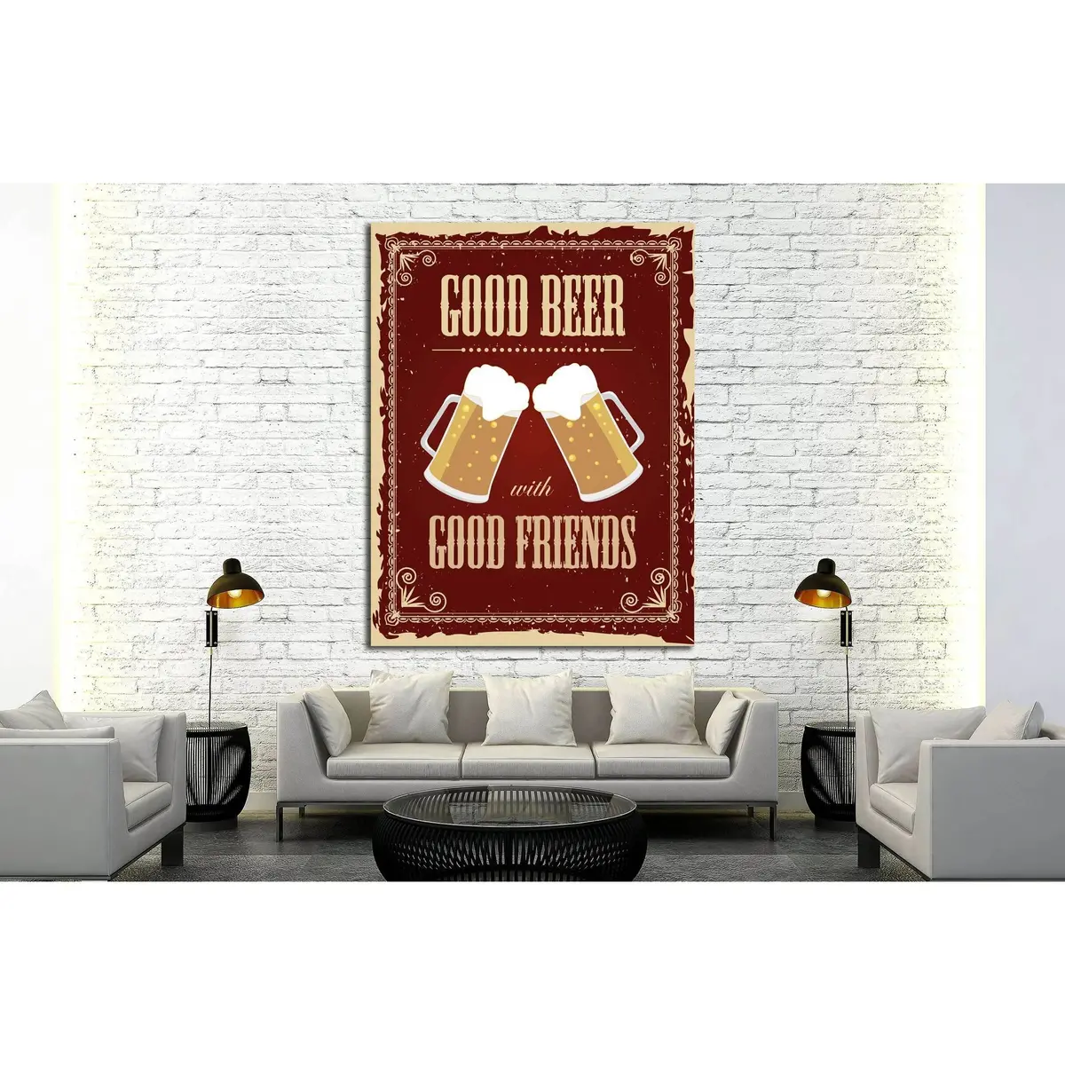 Art Canvas In Vintage Style №4503 Ready To Hang Canvas Print 3