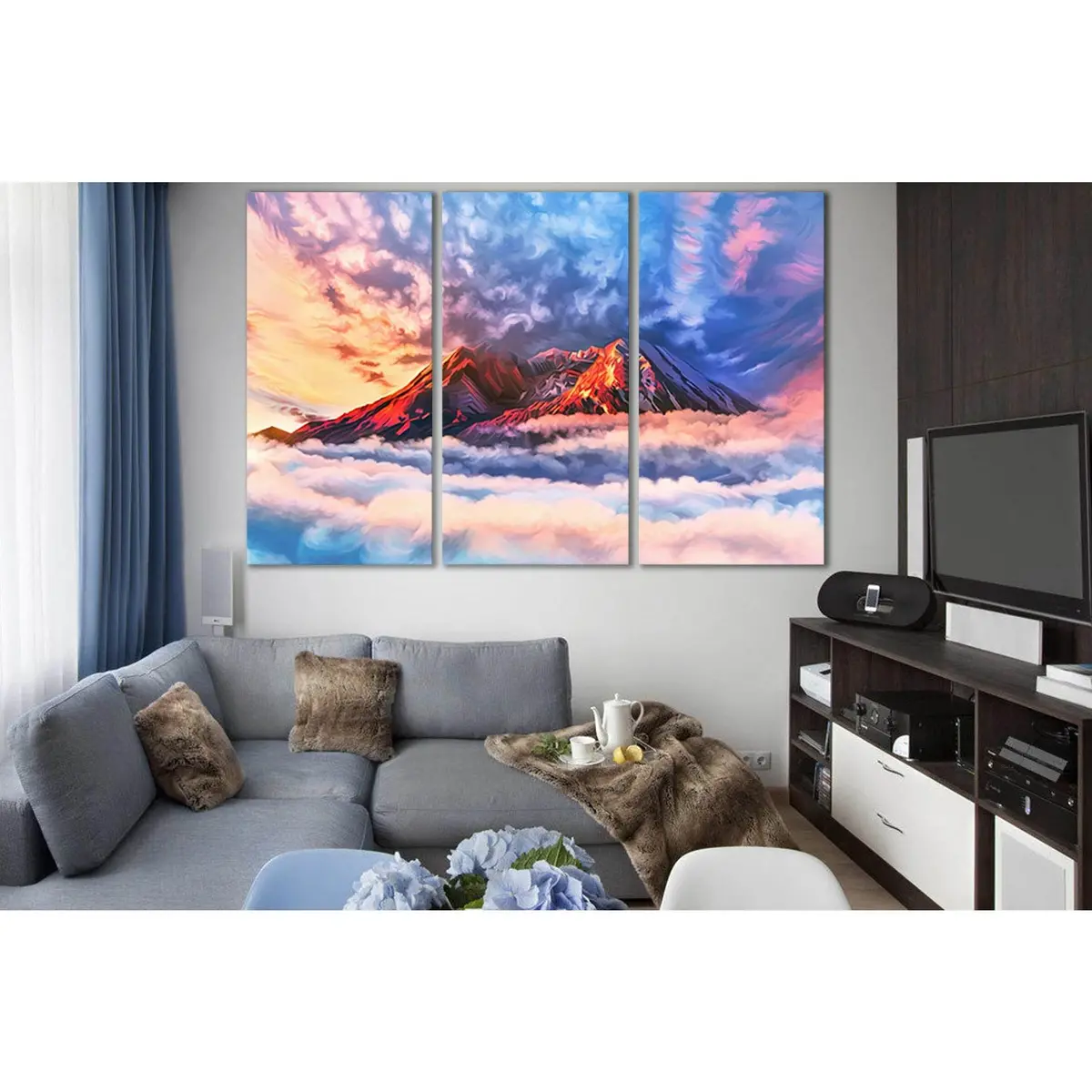 Art Cloud And Mountains Peaks №Sl1585 Ready To Hang Canvas Print 5