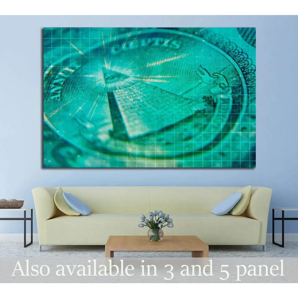 Artistic Grunge Money №1612 Ready To Hang Canvas Print 1