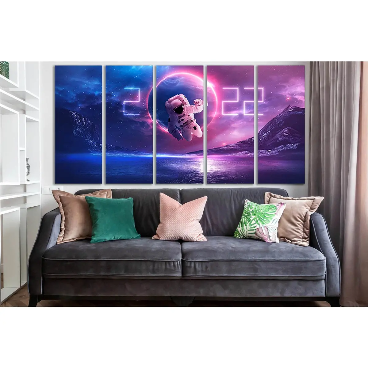 Astronaut Space Art 2022 – SL1221 Canvas Wall Decor with Ready-to-Hang Hardware - Image 3