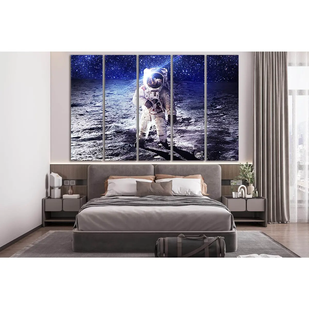 Astronaut on Moon Surface #SL385 – Ready-to-Hang Canvas Wall Art - Image 3