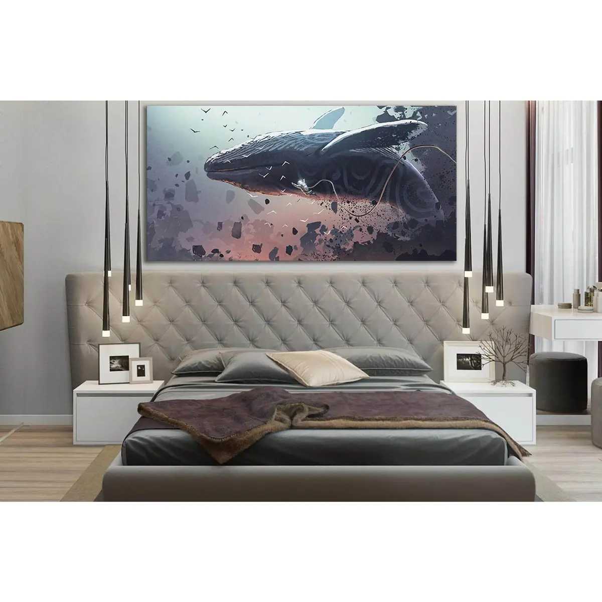 Astronaut Soars With A Fantastic Whale №Sl1260 Ready To Hang Canvas Print 1