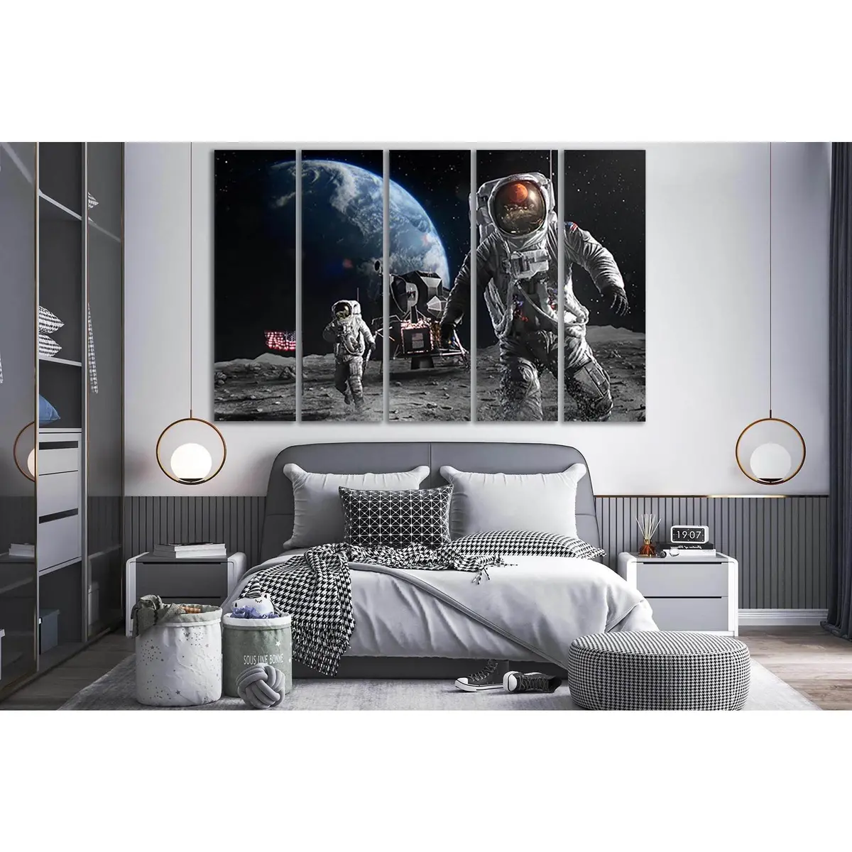 Moon Landing Astronaut Canvas Art №SL420 – Ready-to-Hang Wall Decor - Image 3