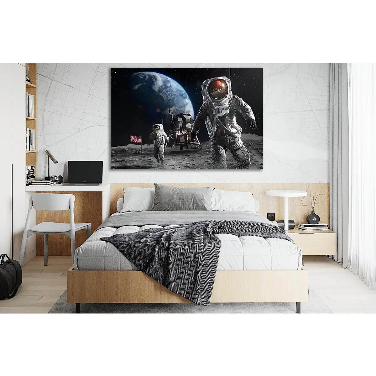 Astronauts Landing On The Moon №Sl420 Ready To Hang Canvas Print 1