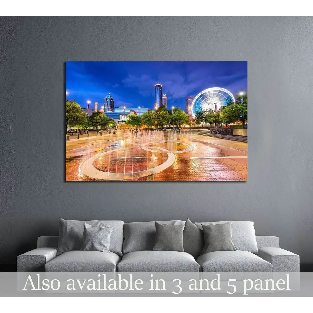 Atlanta, Georgia, Centennial Olympic Park's Landmark Fountains №2321 Ready To Hang Canvas Print 1