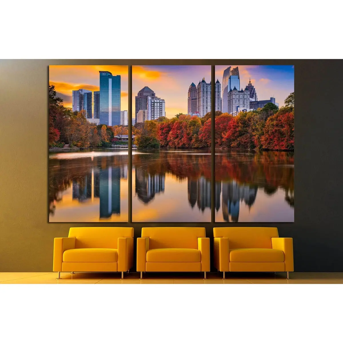 Atlanta, Georgia, Usa Piedmont Park Skyline In Autumn №2404 Ready To Hang Canvas Print 5