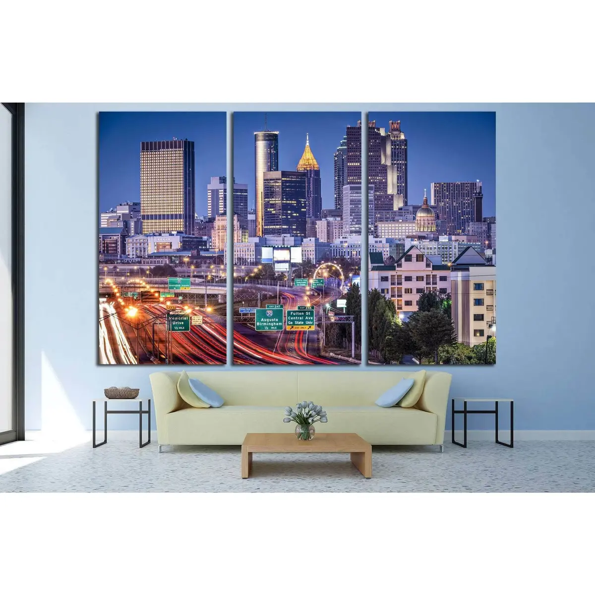 Atlanta, Georgia, Usa Twilight Rush Hour №1628 Ready To Hang Canvas Print 5