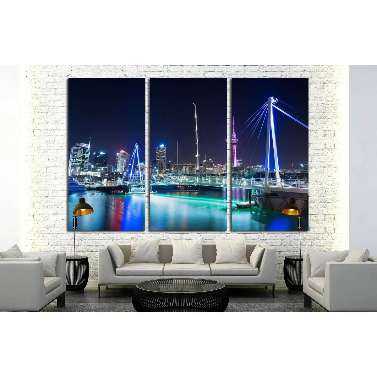 Auckland City And Sky Tower At Night, Auckland, New Zealand №1639 Ready To Hang Canvas Print 5