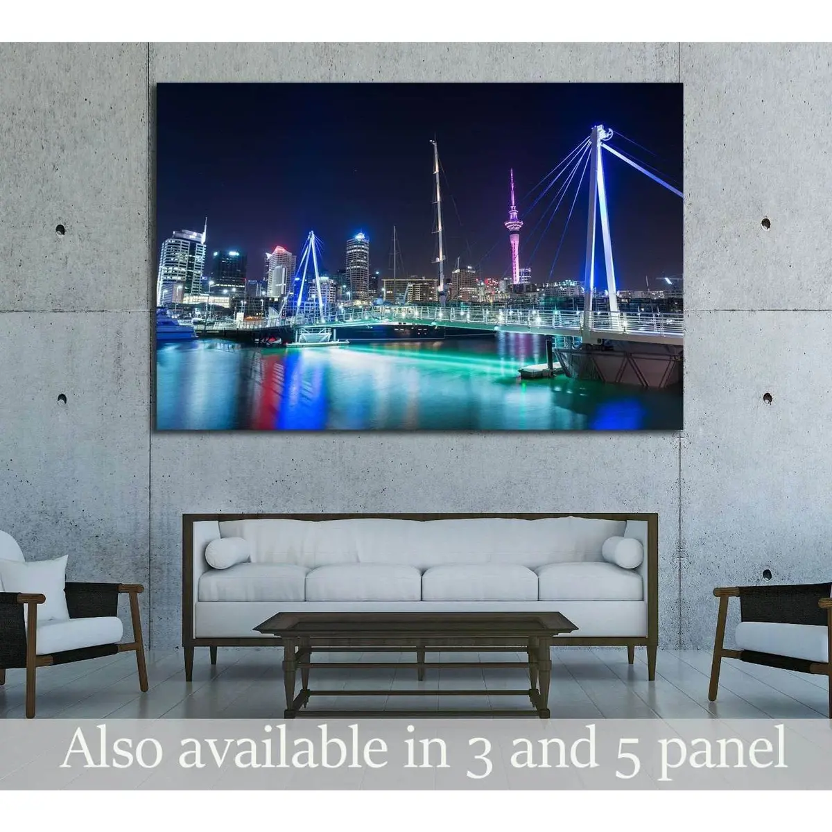 Auckland City And Sky Tower At Night, Auckland, New Zealand №1639 Ready To Hang Canvas Print 1