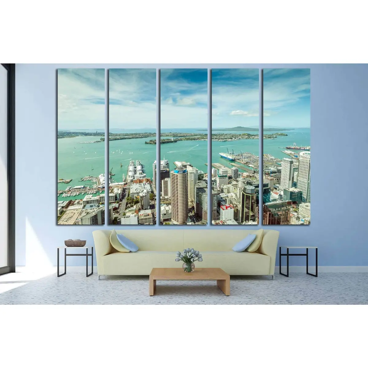 Auckland, New Zealand Landscape Canvas Art Print – Pre-Installed Hanging Hardware - Image 3
