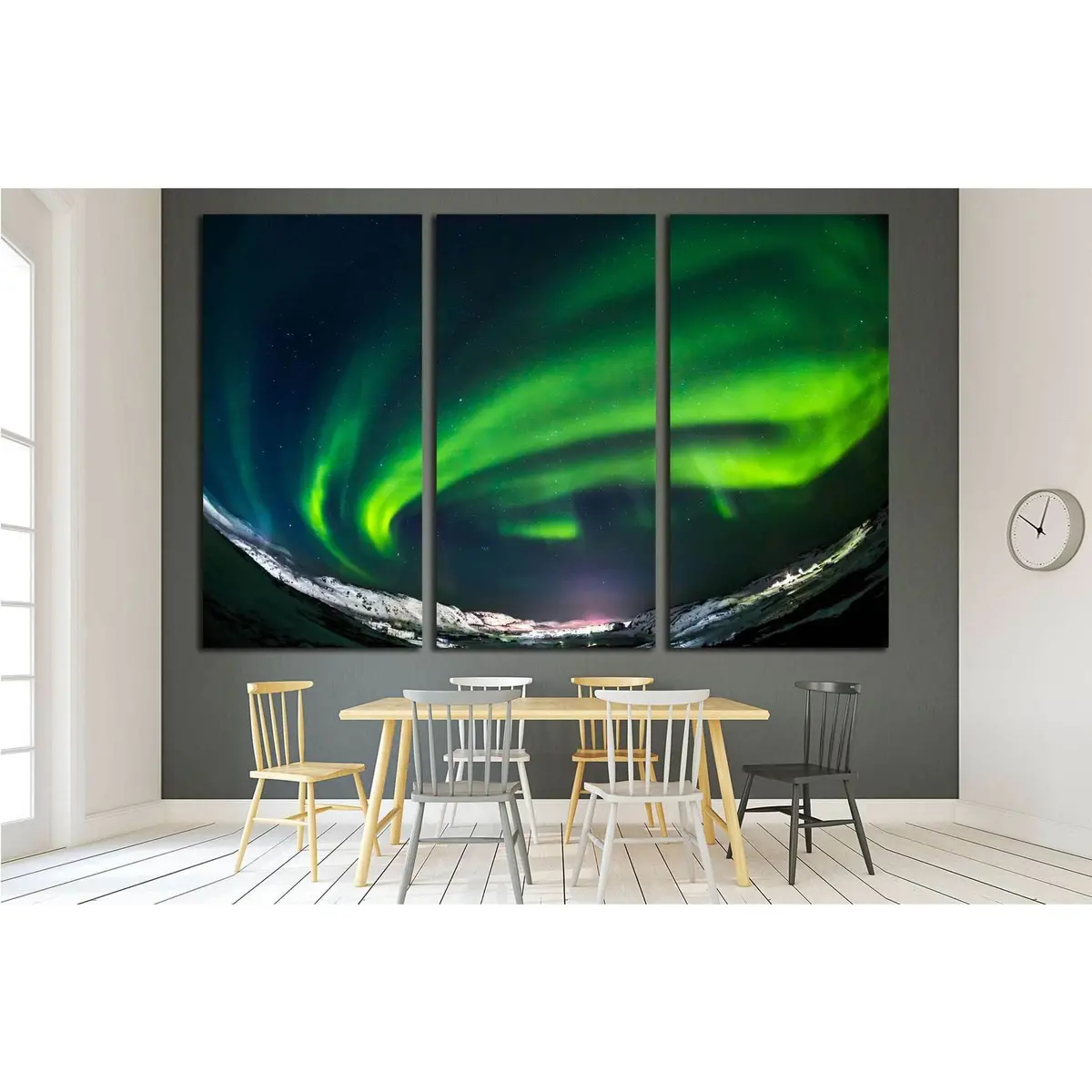 Aurora Green On Teriberka In The Murmansk Region, Russia №1912 Ready To Hang Canvas Print 5