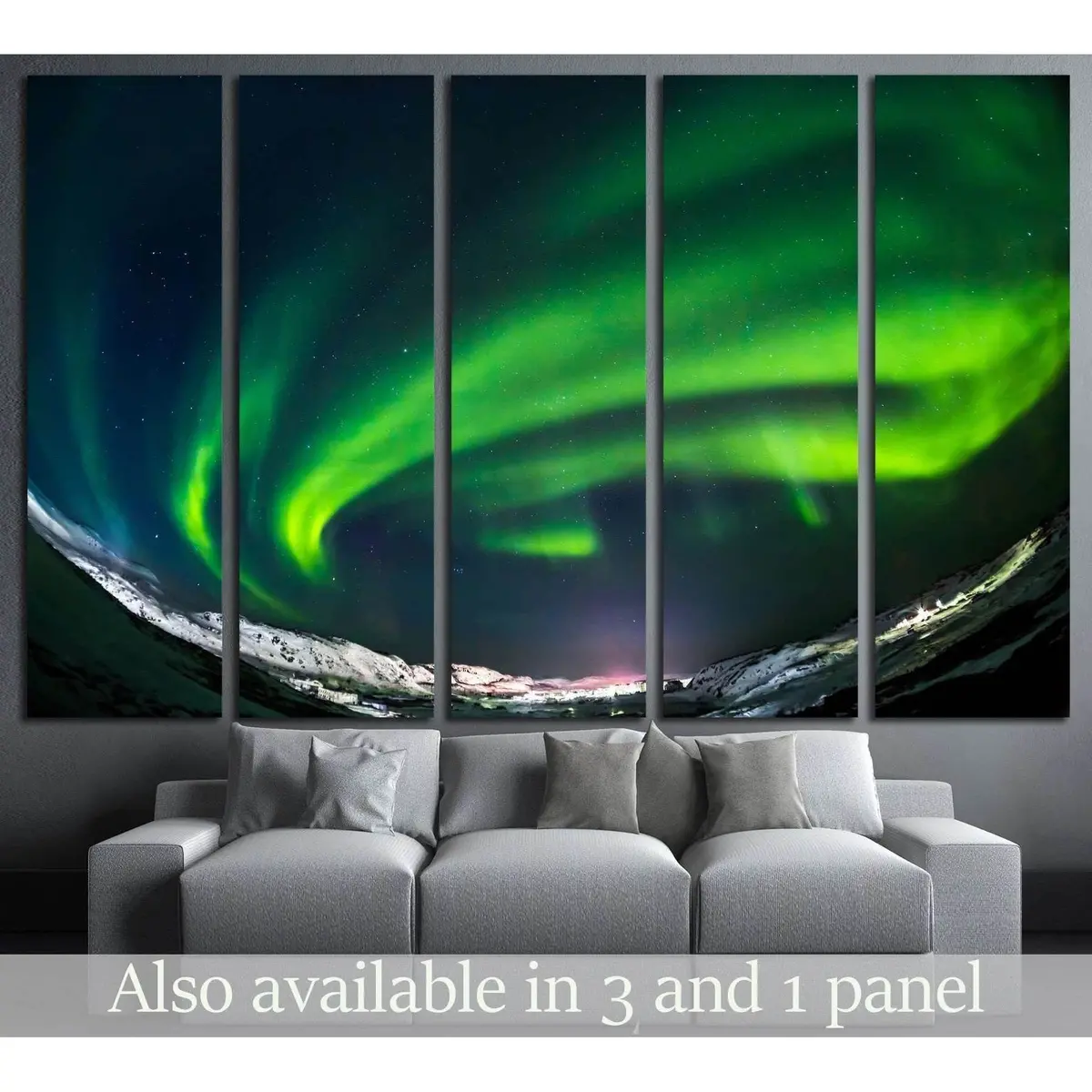 Green Aurora Over Teriberka, Murmansk Region, Russia — Premium Ready-to-Hang Canvas Print