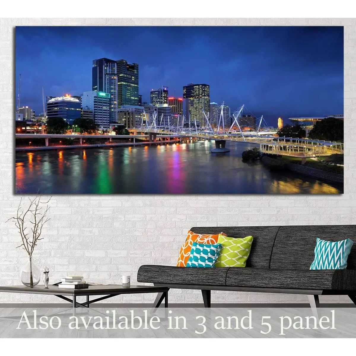 Australia Architectures, Kurilpa Bridge №1190 Ready To Hang Canvas Print 1
