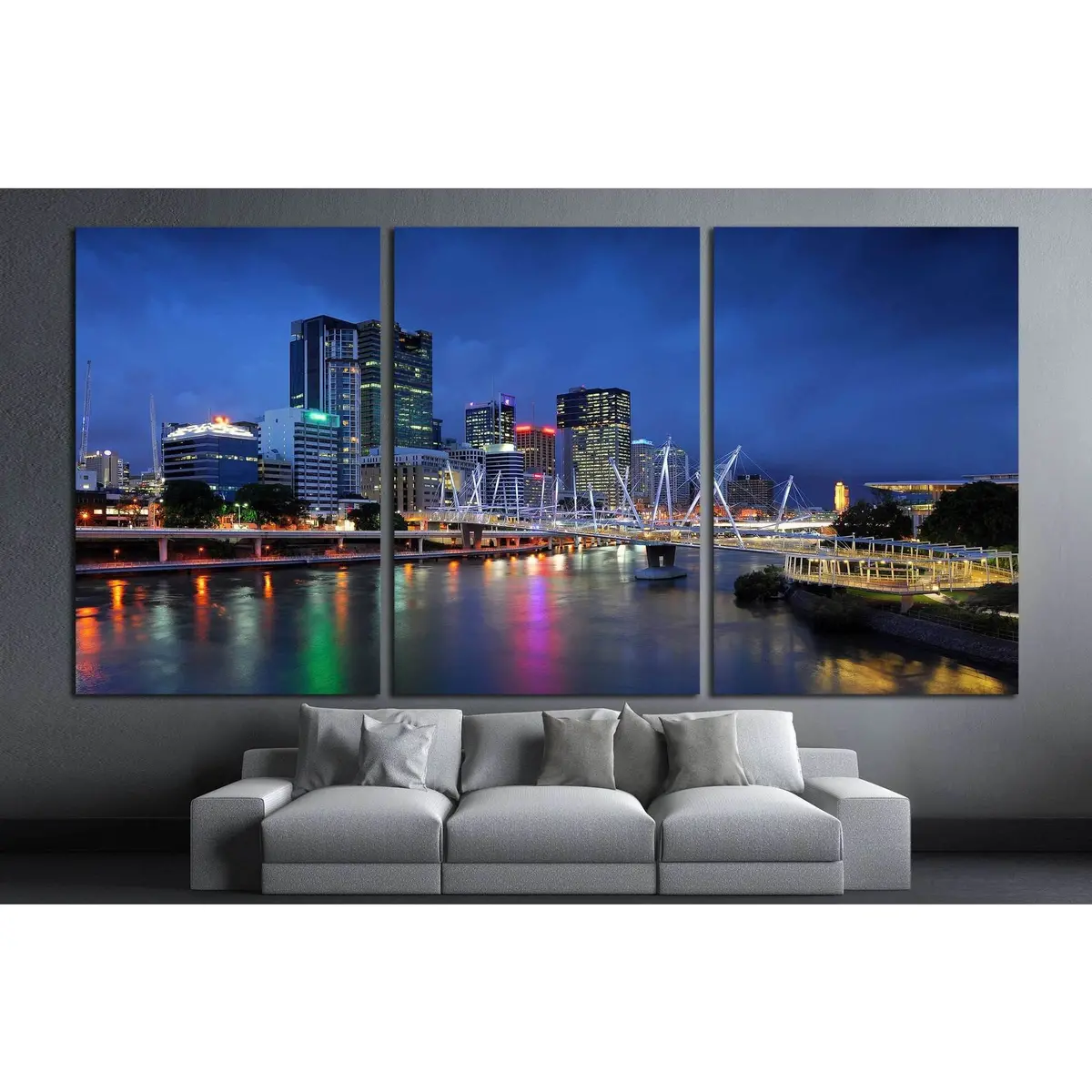 Australia Architectures, Kurilpa Bridge №1190 Ready To Hang Canvas Print 5