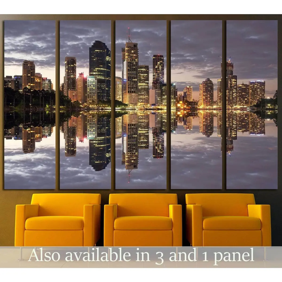 Brisbane Night Skyline Canvas Art Print – Ready-to-Hang Australian Wall Decor