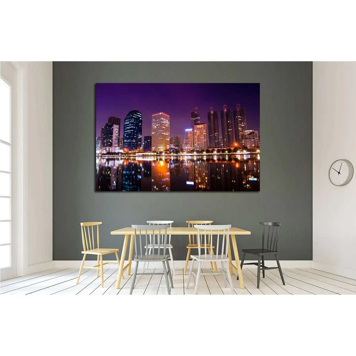 Australian Modern City At Night (Gold Coast) Queensland №2236 Ready To Hang Canvas Print 3